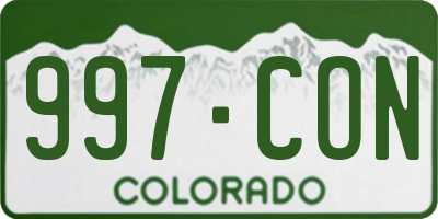 CO license plate 997CON