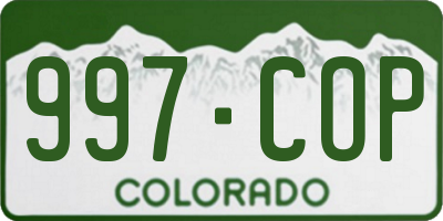 CO license plate 997COP