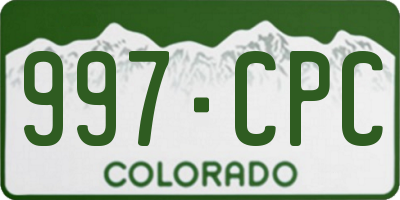 CO license plate 997CPC