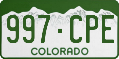 CO license plate 997CPE