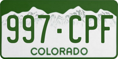 CO license plate 997CPF