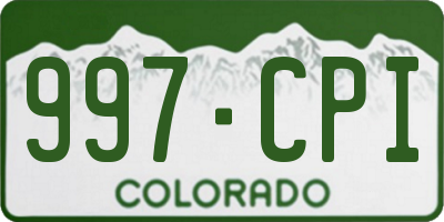 CO license plate 997CPI