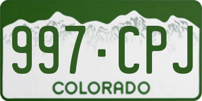 CO license plate 997CPJ