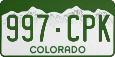 CO license plate 997CPK