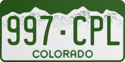 CO license plate 997CPL