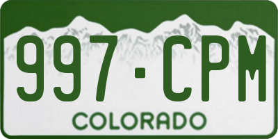 CO license plate 997CPM