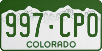 CO license plate 997CPO