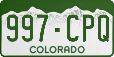 CO license plate 997CPQ