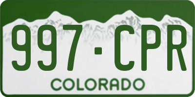 CO license plate 997CPR