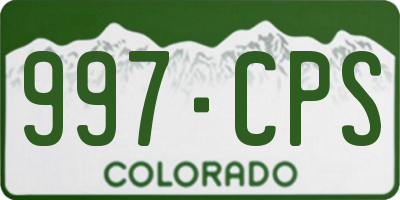 CO license plate 997CPS