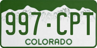 CO license plate 997CPT