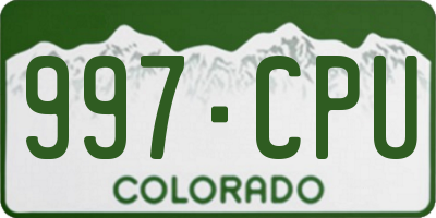 CO license plate 997CPU