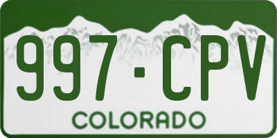 CO license plate 997CPV