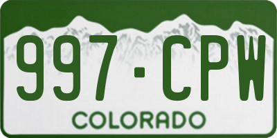 CO license plate 997CPW