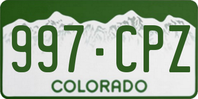 CO license plate 997CPZ