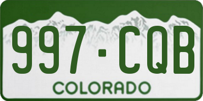 CO license plate 997CQB
