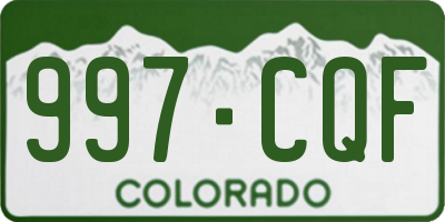 CO license plate 997CQF