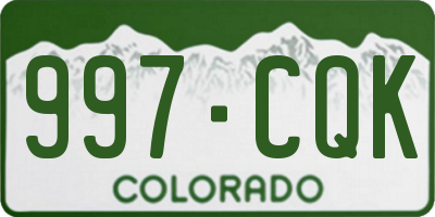 CO license plate 997CQK