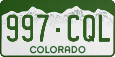 CO license plate 997CQL
