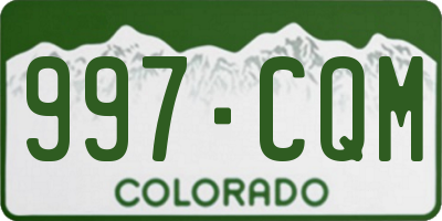 CO license plate 997CQM