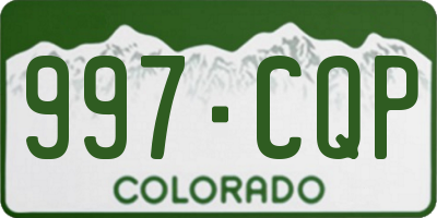 CO license plate 997CQP