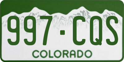 CO license plate 997CQS