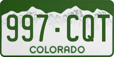 CO license plate 997CQT