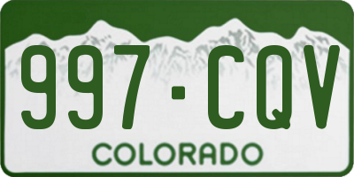 CO license plate 997CQV