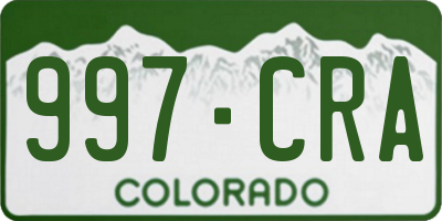 CO license plate 997CRA