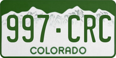 CO license plate 997CRC