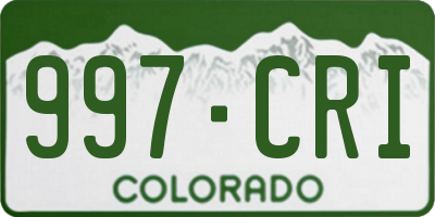 CO license plate 997CRI