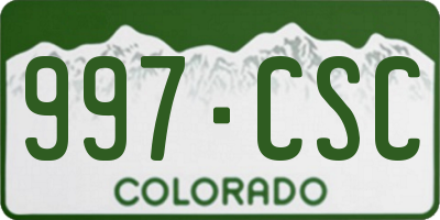 CO license plate 997CSC