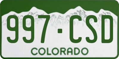 CO license plate 997CSD
