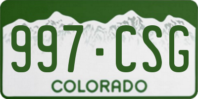 CO license plate 997CSG