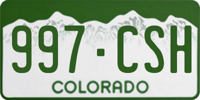 CO license plate 997CSH