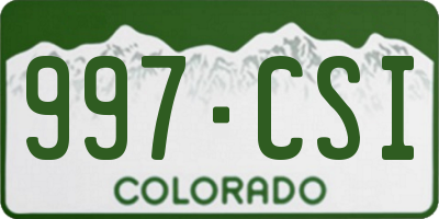 CO license plate 997CSI