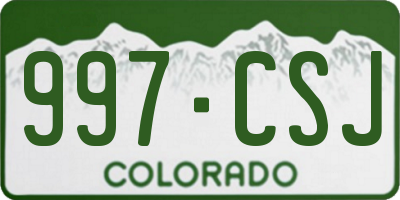 CO license plate 997CSJ