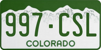 CO license plate 997CSL