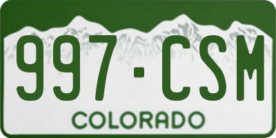 CO license plate 997CSM
