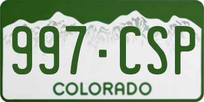 CO license plate 997CSP