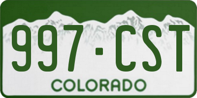 CO license plate 997CST