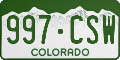 CO license plate 997CSW