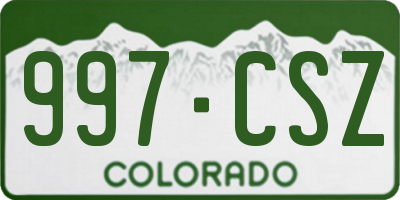 CO license plate 997CSZ