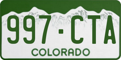 CO license plate 997CTA