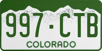 CO license plate 997CTB