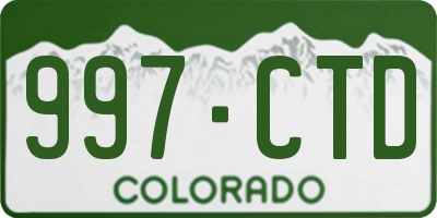CO license plate 997CTD