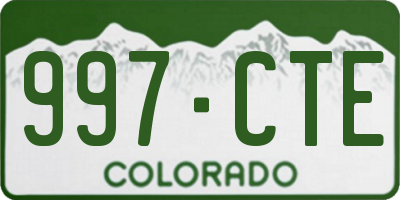 CO license plate 997CTE
