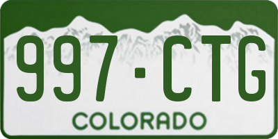 CO license plate 997CTG