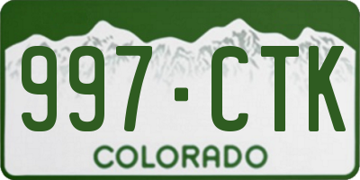 CO license plate 997CTK