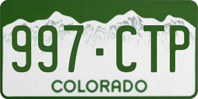 CO license plate 997CTP